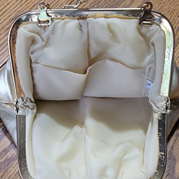 Vintage 1950's Gold Lame Evening Bag/Clutch Purse - Picture 2 of 2